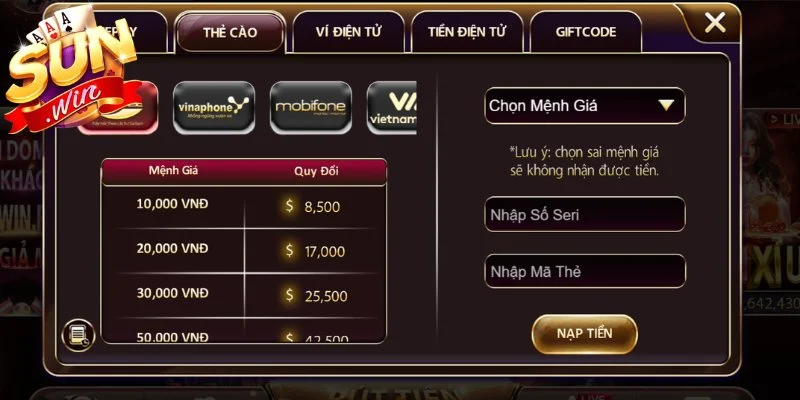 Minh bạch hướng dẫn nạp/rút tiền Sunwin nhanh chóng nhất